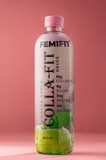 a Botle of Colla-Fit Collagen in Green Apple Flavour