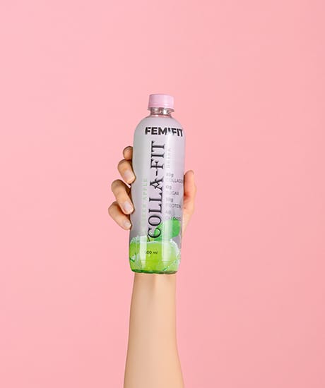 A bottle of Colla -Fit Collagen in Green Apple Flavour